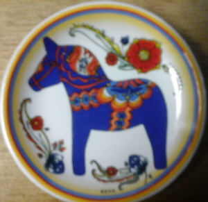 Blue Dala Horse Plate Magnet Blue Dala Horse Plate Magnet